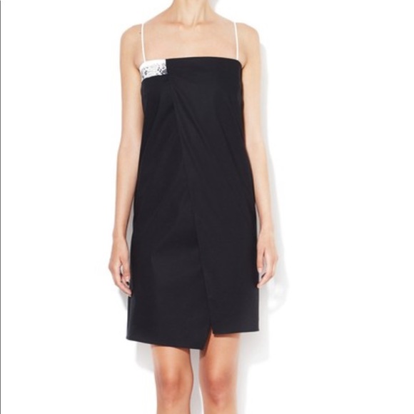 Helmut Lang poplin short shift dress python trim - Picture 1 of 8